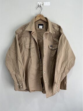 Vintage Wrangler Pearl Snap Button Up Shirt brown xxl